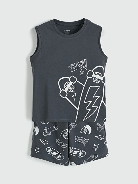 LCW Kids Baskılı Erkek Çocuk Kolsuz Pijama Takımı - S6GB47Z1-HEF