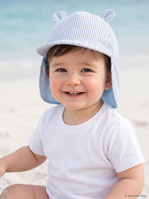 LCW ACCESSORIES Ense Korumalı Erkek Bebek Şapka