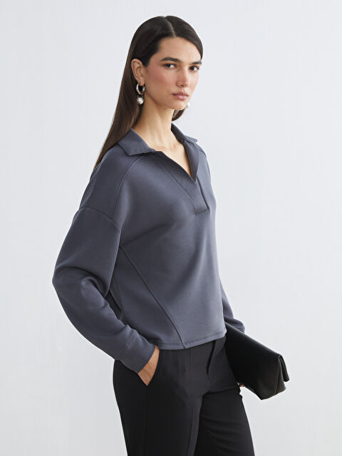 LCW Vision Polo Neck Oversize Women's Sweatshirt - S6GC24Z8-JPT