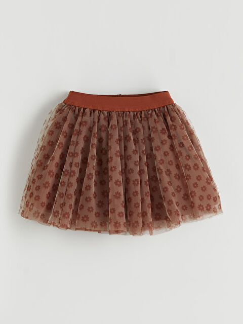 LCW Kids Beli Lastikli Çiçek Desenli Kız Çocuk Etek - S6GD12Z1-LQB