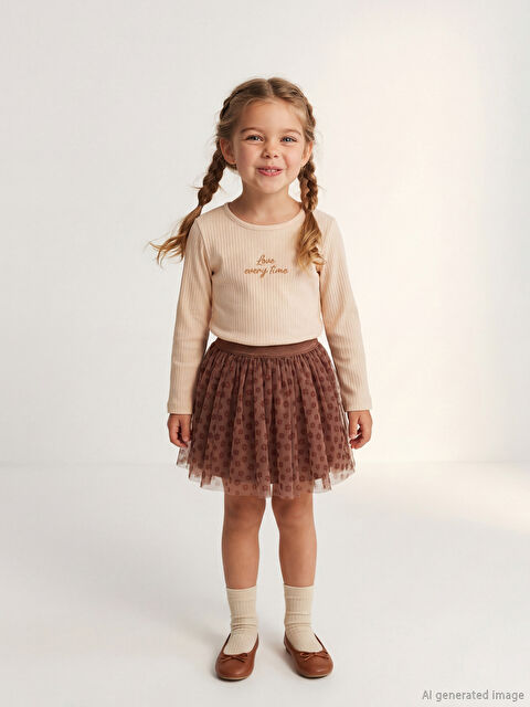 LCW Kids Kız Çocuk Baskılı Bluz ve Etek - S6GD14Z1-FRQ