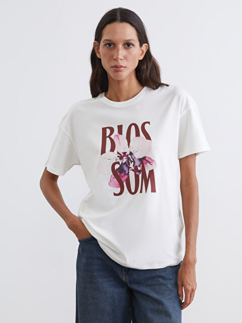 LCW Vision Crew Neck Printed Women's T-Shirt - S6GD78Z8-R9J