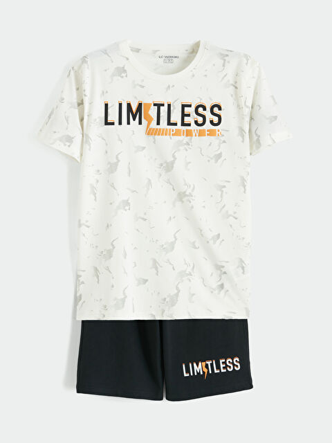 LCW Kids طقم بيجامة قصيرة مطبوع للأولاد