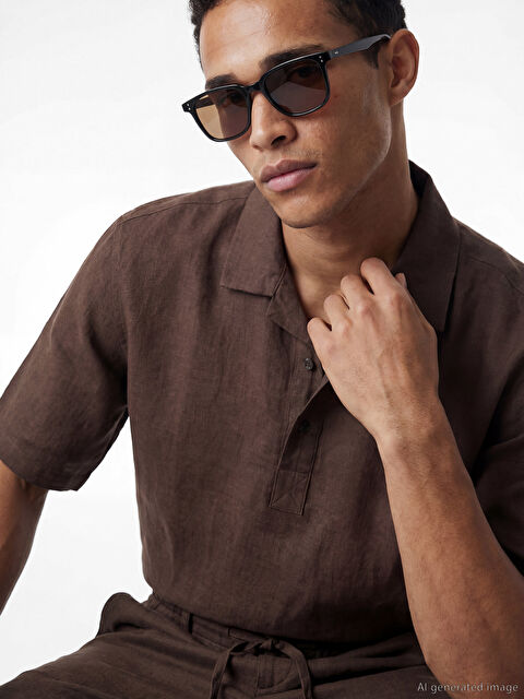 LCW Vision Resort Yaka Erkek Keten  Gömlek