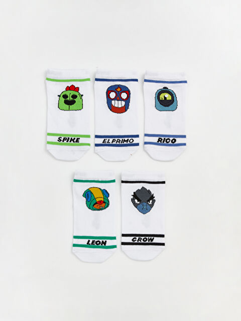 LCW Kids Brawl Stars Baskılı Erkek Çocuk Patik Çorap 5'li - S6GE18Z4-K00