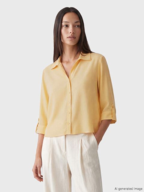 LCW STUDIO Женщины Жёлтый Рубашка