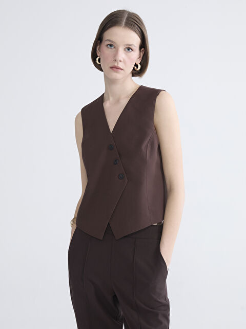 LCW STUDIO Женщины Коричневый Жилет для костюма - S6GG60Z8-ZTU