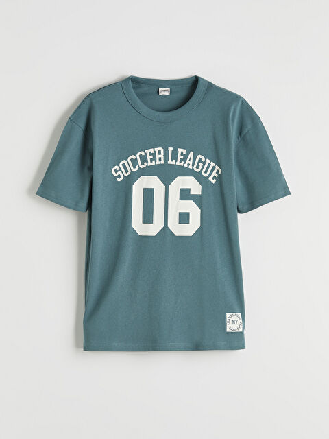 LCW Kids Bisiklet Yaka Baskılı Erkek Çocuk Tişört - S6GG79Z4-H7V