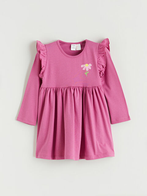 LCW ECO Çiçek Baskılı Fırfırlı Kız Çocuk Elbise - S6GH28Z1-GP9