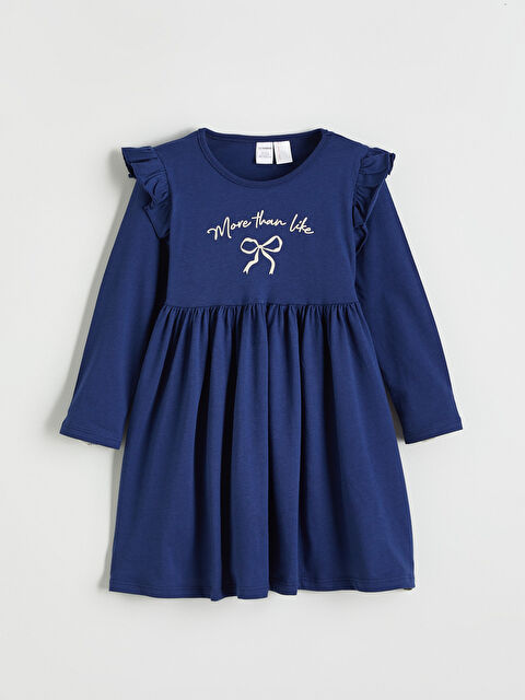 LCW ECO Çiçek Baskılı Fırfırlı Kız Çocuk Elbise - S6GH28Z1-HPN