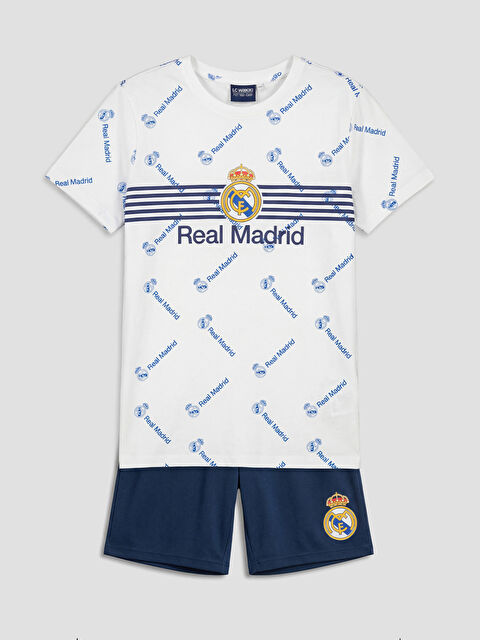 LCW Kids Real Madrid Baskılı Erkek Çocuk Şortlu Pijama Takımı