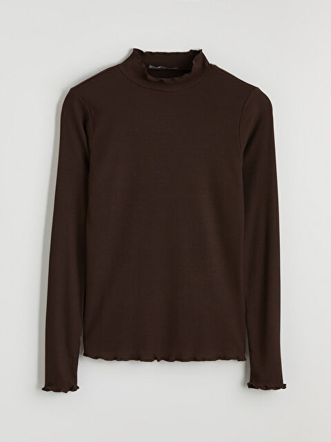 LCW Modest Fırfırlı Dik Yaka Kadın Body - S6GI90Z8-HMK