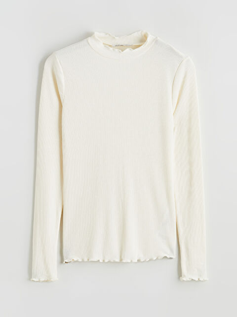 LCW Modest Fırfırlı Dik Yaka Kadın Body - S6GI90Z8-FDL