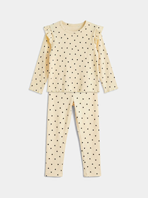 LCW baby Kalp Desenli Kız Bebek Tişört ve Eşofman Altı - S6GJ12Z1-LUG