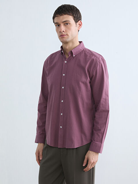 LCW Vision Regular Fit Keten Görünümlü Erkek Gömlek