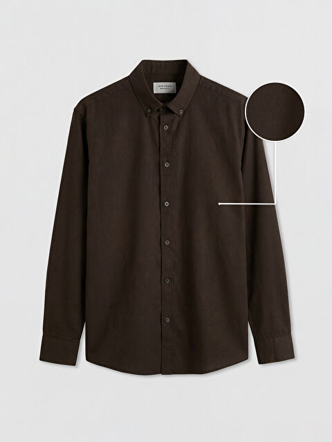 LCW Vision Regular Fit Keten Görünümlü Erkek Gömlek