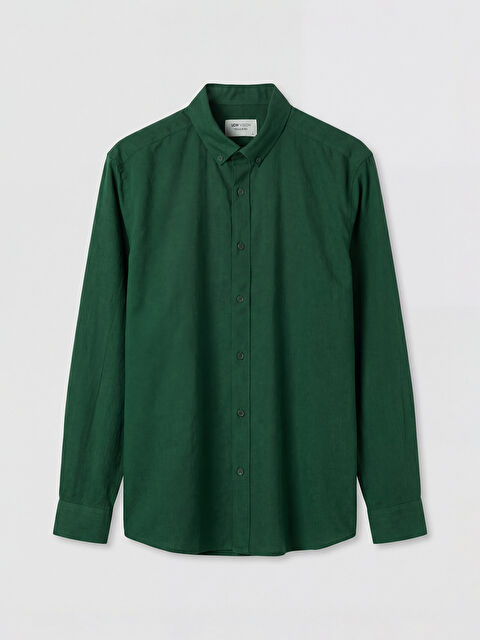 LCW Vision Regular Fit Keten Görünümlü Erkek Gömlek