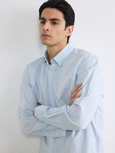 LCW Vision Regular Fit Linen-Look Men's Shirt - S6GK28Z8-ZKA