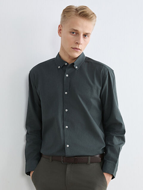 LCW Vision Regular Fit Keten Karışımlı Erkek Gömlek