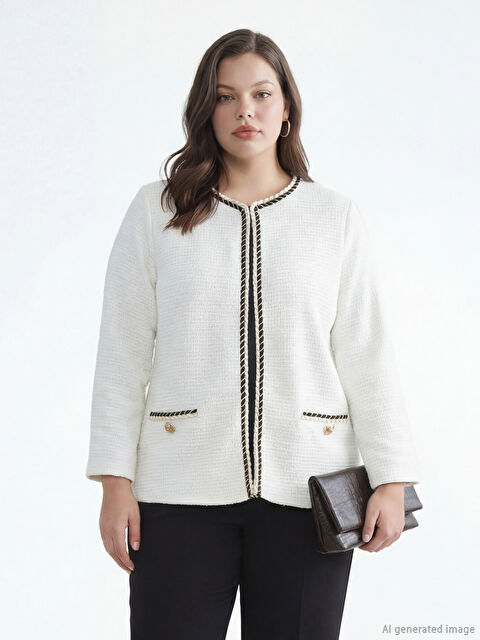 LCW Grace Crew Neck Textured Women's Cardigan - S6GK39Z8-MJQ