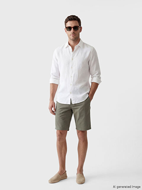 LCWAIKIKI Classic Standart Kalıp Erkek Gabardin Şort - S6GK50Z8-P5X