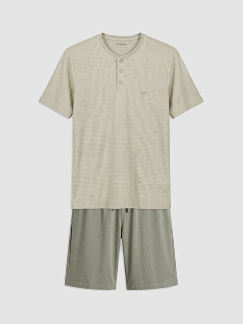 LC WAIKIKI Printed Men's Shortie Pyjamas Set