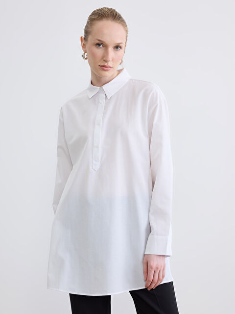 LC WAIKIKI Gömlek Yaka Poplin Kadın Tunik - S6GL85Z8-J5E