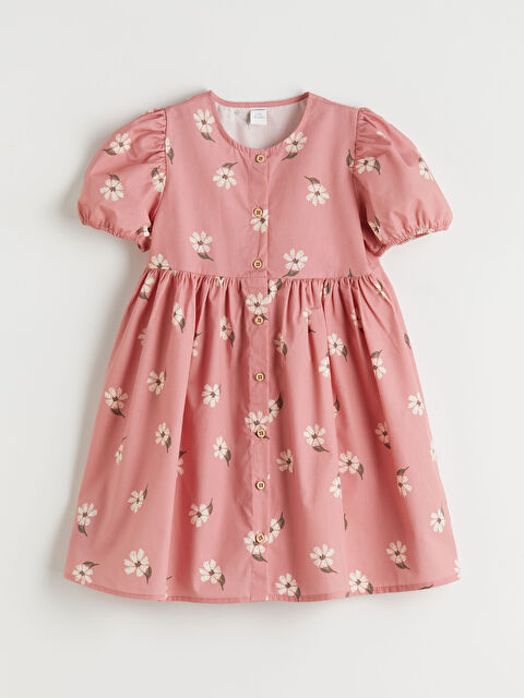 LCW Kids Çiçekli Kız Çocuk Fırfırlı Elbise - S6GL91Z1-LT4