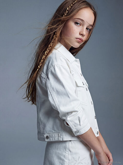 LCW Kids Fisto Detaylı Kız Çocuk Jean Ceket