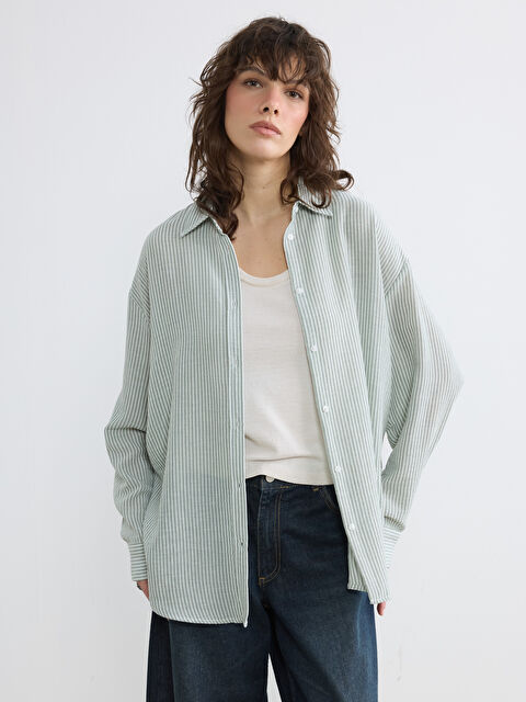 LCW Vision Жолақты оверсайз әйелдер жейдесі - S6GN06Z8-LFT