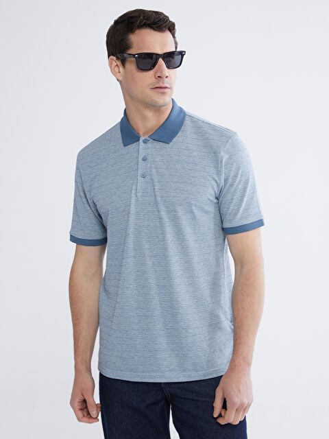 LCWAIKIKI Classic Polo Yaka Çizgili Erkek Tişört	