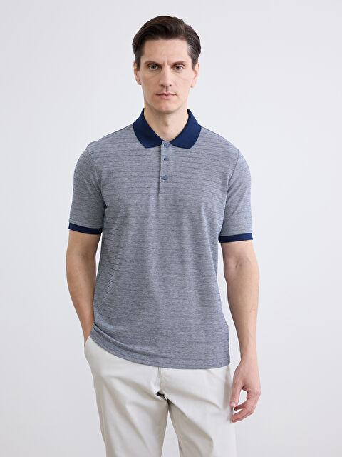 LCWAIKIKI Classic Polo Yaka Çizgili Erkek Tişört	