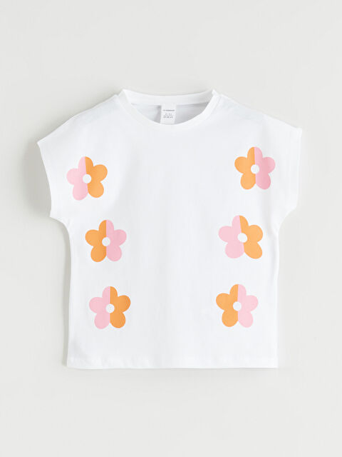 LCW ECO Çiçekli Kız Çocuk Tişört - S6GN21Z1-J5E
