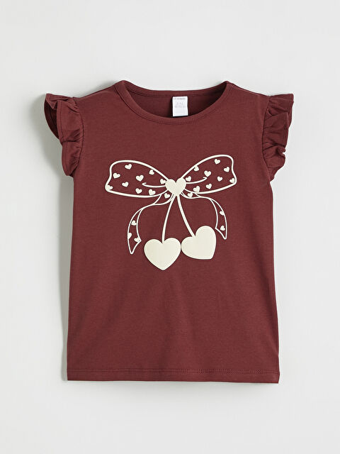 LCW ECO Bisiklet Yaka Baskılı Kız Çocuk Tişört - S6GN39Z1-HMS