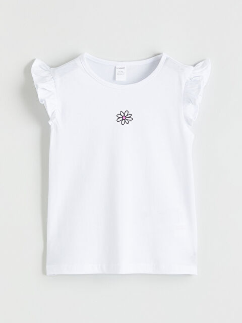 LCW ECO Bisiklet Yaka Baskılı Kız Çocuk Tişört - S6GN39Z1-ZUX