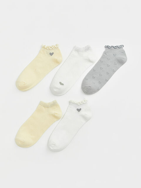 LCW DREAM Kalp Desenli Kadın Patik Çorap 5'li - S6GN45Z8-FDR