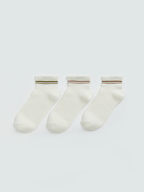 LCW DREAM Çizgili Kadın Patik Çorap 3'lü - S6GN62Z8-FDU