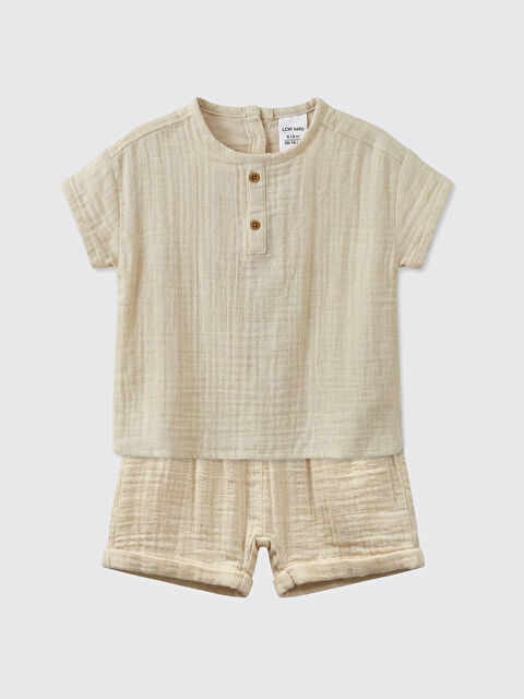 LCW baby Muslin Baby Boys' T-shirt and Shorts Set