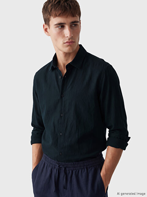 LCW Vision Regular Fit Erkek Dokulu Gömlek