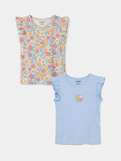 LCW Kids Çiçek Baskılı Kız Çocuk Bluz 2'li - S6GO27Z1-QYD