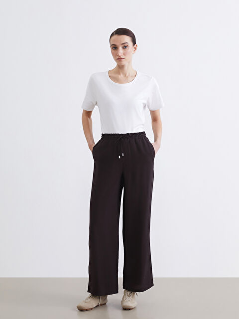 LCW Modest Beli Lastikli Geniş Paça Kadın Pantolon - S6GO77Z8-D7V