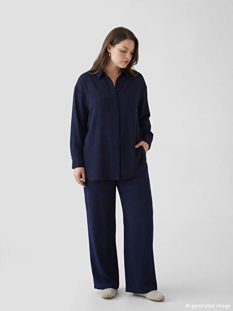 LCW Modest Beli Lastikli Geniş Paça Kadın Pantolon - S6GO77Z8-CYZ