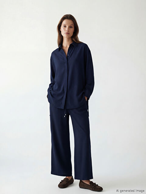 LCW Modest Beli Lastikli Geniş Paça Kadın Pantolon - S6GO77Z8-CYZ