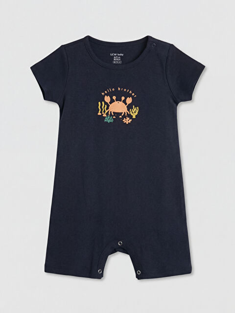 LC WAIKIKI Bisiklet Yaka Baskılı Erkek Bebek Tulum