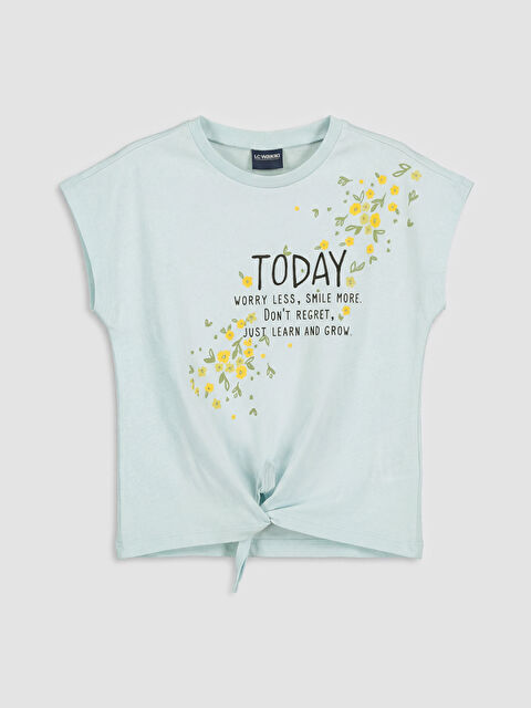 LC WAIKIKI Bisiklet Yaka Baskılı Kız Çocuk Tişört - S6GP72Z4-ZUK