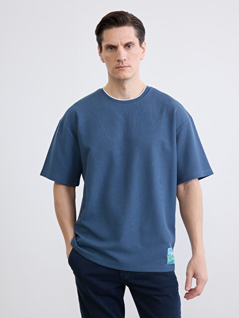 LC WAIKIKI  Oversize Bisiklet Yaka Erkek Tişört - S6GP84Z8-DF0