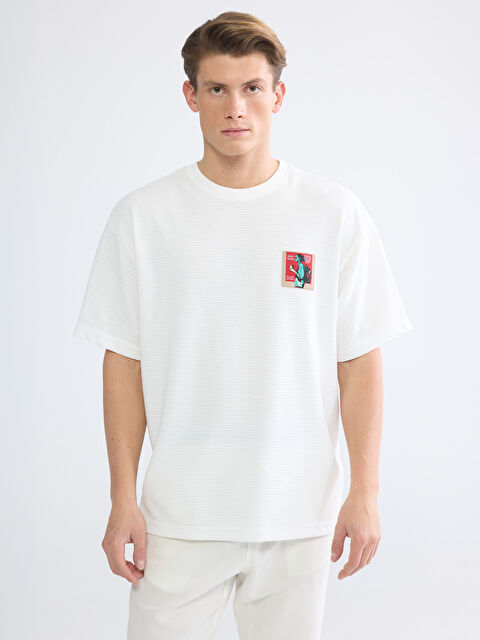 LCW ECO Bisiklet Yaka Nakışlı Penye Erkek Tişört - S6GP92Z8-J5E