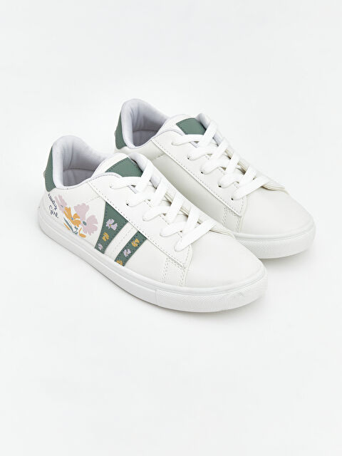 LCW STEPS Bağcıklı Çiçek Desenli Kız Çocuk Spor Ayakkabı - S6GQ46Z4-Q6K