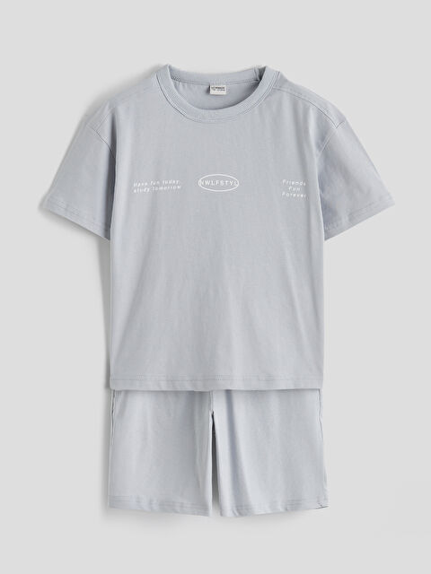 LCW ECO Baskılı Erkek Çocuk Tişört ve Şort - S6GQ53Z4-G7J