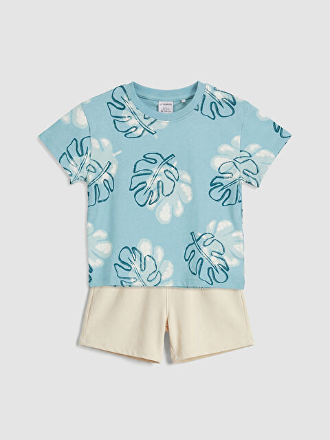 LCW baby Desenli Erkek Bebek Tişört ve Şort - S6GR50Z1-LRF